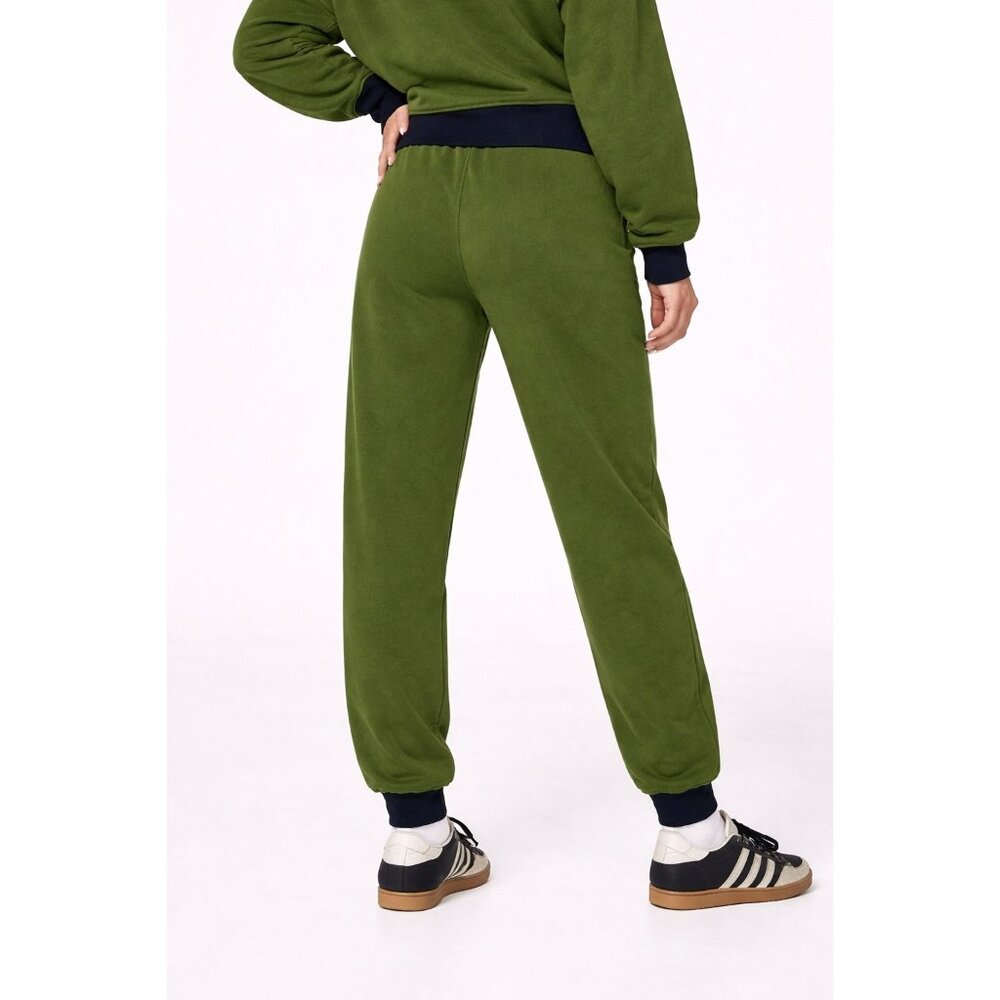 We Wore What Slim Leg Jogger Women Large Hunter Green Navy Colorblock Athleisure - Picture 11 of 14